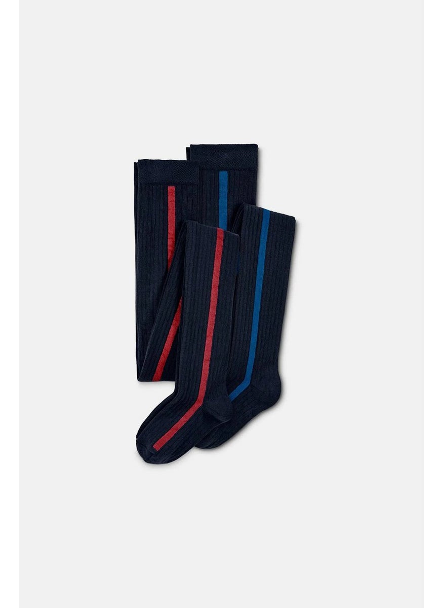 Tchibo Kid Girls 2 pcs Tights, Navy  - Image 2