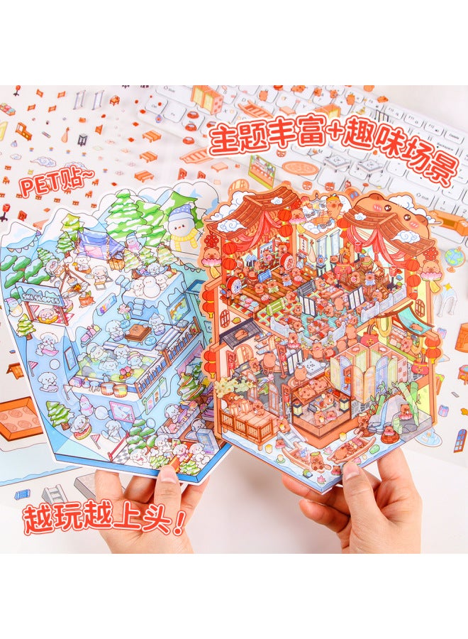 HELPS Creative Cartoon Large Size Landscaping Stickers 3d Three-dimensional Miniature Scene Collage Cute Decompression Diy Stickers - Image 2