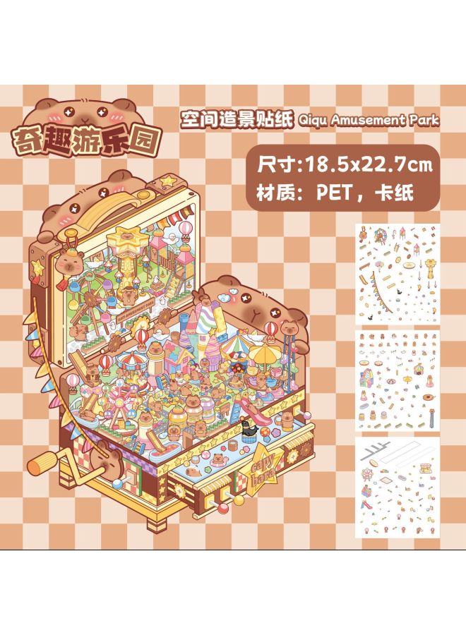 HELPS Creative Cartoon Large Size Landscaping Stickers 3d Three-dimensional Miniature Scene Collage Cute Decompression Diy Stickers - Image 1