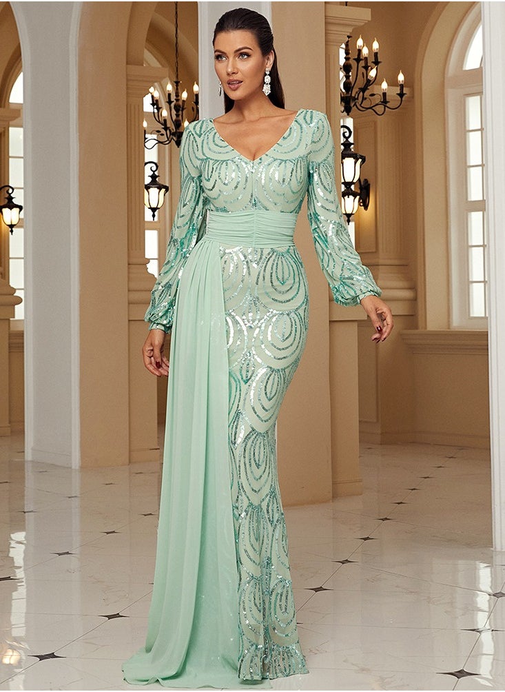 Madam Uniq Sequin Evening Dress  - Image 1