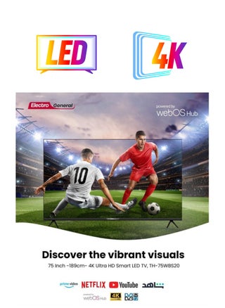 SMART LED TV 75 Inch TH-75WBS20 - WEB OS - ULTRA HD 4K FRAMELESS DISPLAY WITH DOLBY VISION FOR AN UNPARALLELED ENTERTAINMENT EXPERIENCE WITH MAGIC REMOTE CONTROL-FREE Wall Mount Bracket - pzsku/ZC80A9F9823A35CB07A6EZ/45/1749037174/88be443e-75e2-446e-a0e1-fedeebf0622a