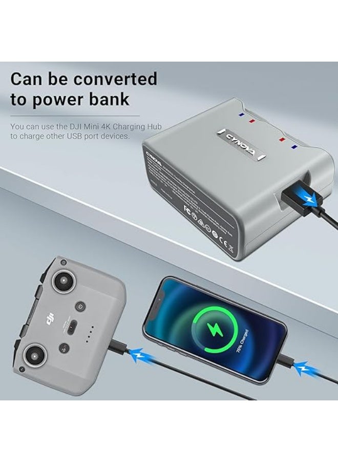 CYNOVA DJI Mini 4K Battery Charger, DJI Mini 4K Two-Way Charging Hub DJI Mini 2 Battery Charger Compatible with DJI Mavic Mini 2 /DJI Mini SE/Mavic Mini 2 SE for DJI Mini 4K Accessories & DJI Drone - Image 5