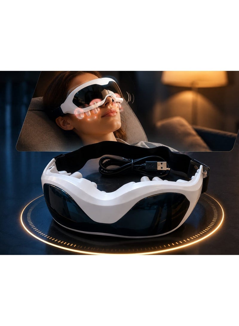 Eye massage glasses to improve blood circulation, relieve eye strain and eye muscle tension - USB - Image 1