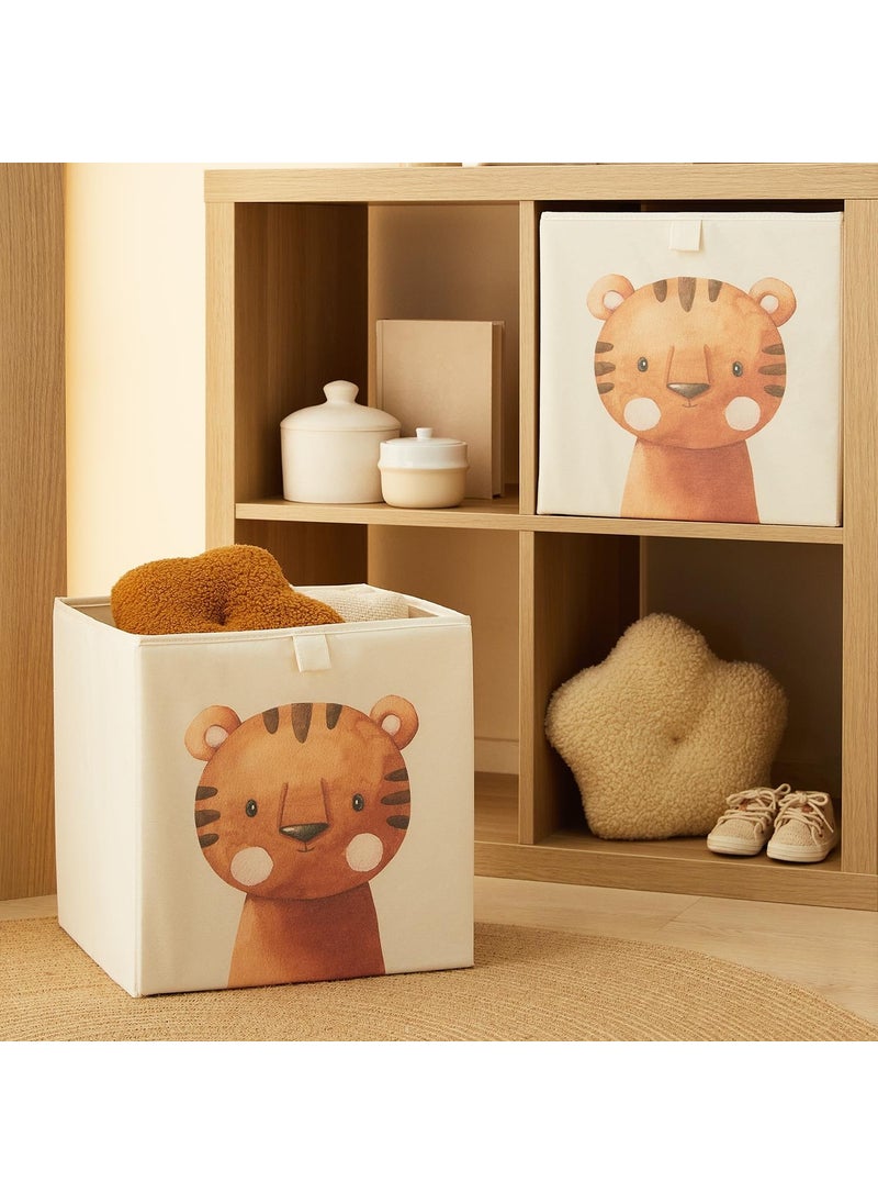 Ocean Home Textile - 2-Piece Children's Room Cute Tiger Box Set 33 x 30 x 33 cm - Image 1