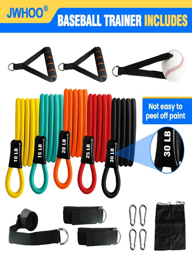 JWHOO Baseball Bands, 16 Pcs, Highly Elastic & Durable Arm Bands, Resistance Trainer with Interchangeable Grips, Ideal for Training, Warm-Ups & Learning - Image 4