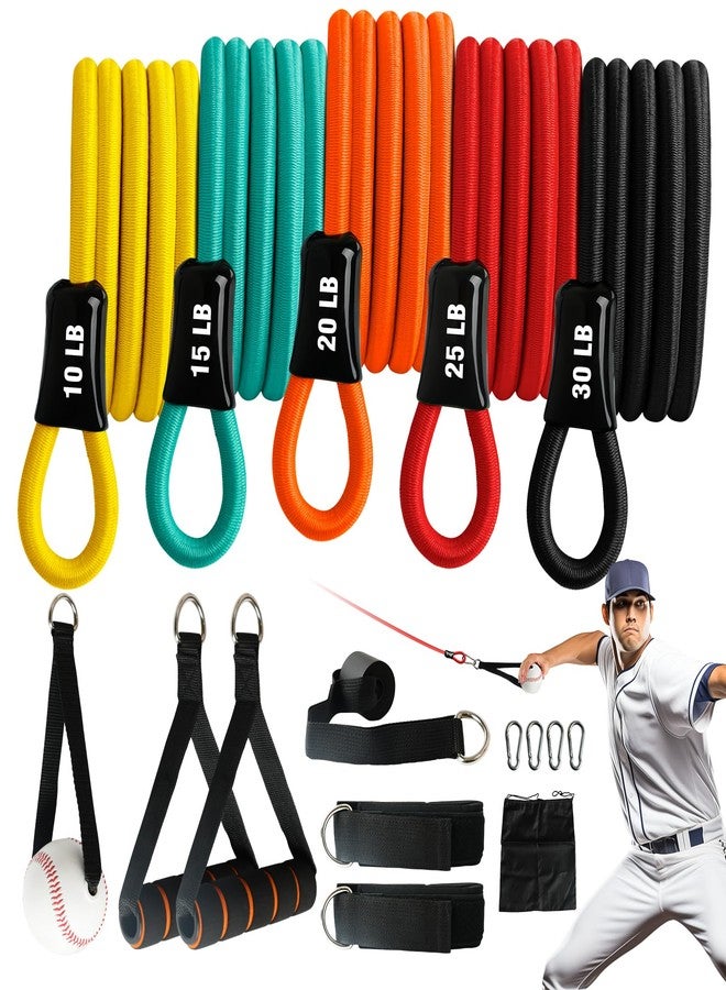 JWHOO Baseball Bands, 16 Pcs, Highly Elastic & Durable Arm Bands, Resistance Trainer with Interchangeable Grips, Ideal for Training, Warm-Ups & Learning - Image 1