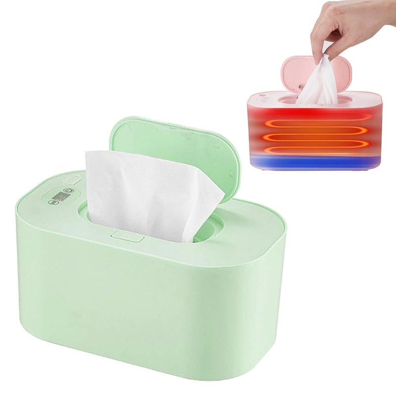 cheekyglo USB Baby Wipe Warmer - [2023] Wet Wipes Dispenser or Baby - Portable Wipe Warmer - 3 Temperature Modes - Large-Capacity Diaper Wipe Warmer for Home Car Travel (Intellect, Green) - Image 1