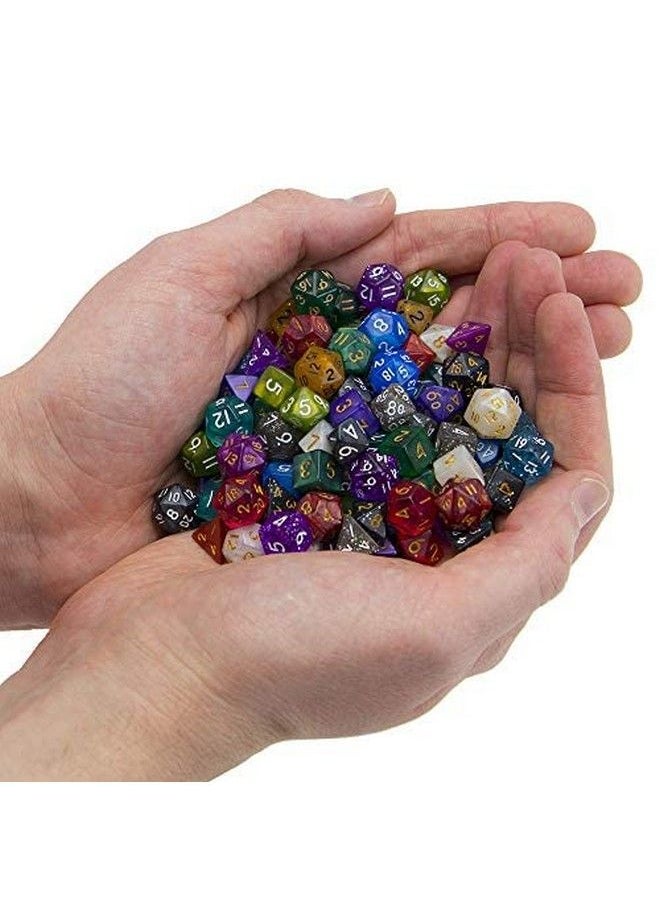 Wiz Dice - Mini Dnd Dice Set 140 Pieces Total (20 Sets Of 7 Dice In Unique Colors) & Storage D&D Dice Bagpolyhedral Role Playing Dice Perfect Dnd Accessories For Ttrpg Dice Hafling Haversack - Image 1