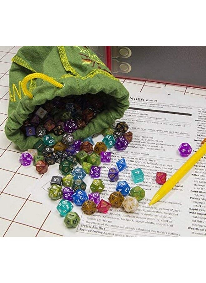 Wiz Dice - Mini Dnd Dice Set 140 Pieces Total (20 Sets Of 7 Dice In Unique Colors) & Storage D&D Dice Bagpolyhedral Role Playing Dice Perfect Dnd Accessories For Ttrpg Dice Hafling Haversack - Image 1