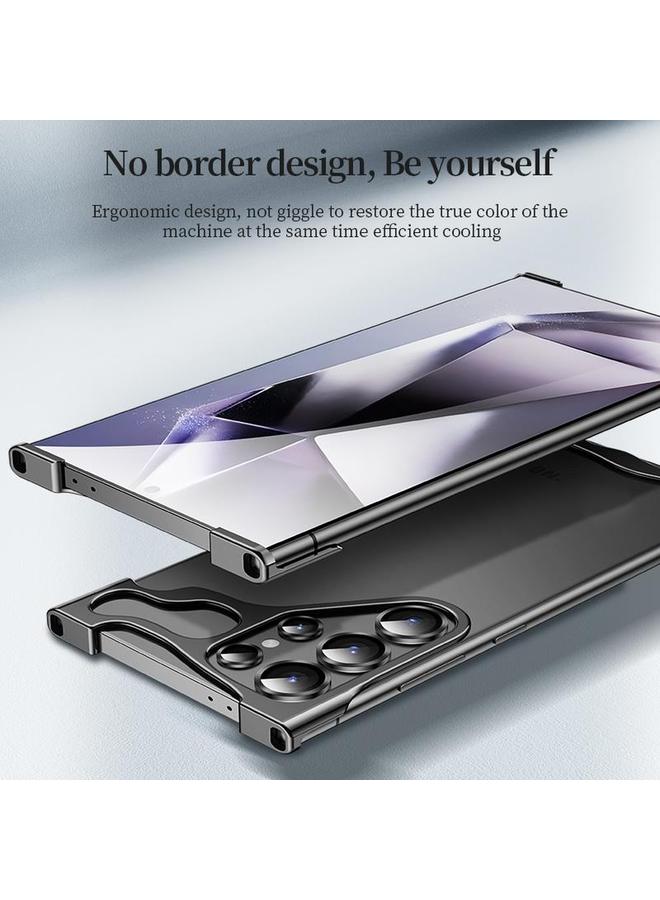 erorex Case For Samsung Galaxy S25 Ultra 5G Frameless Metal Corner Pad Phone Case with Lens Film - Image 3