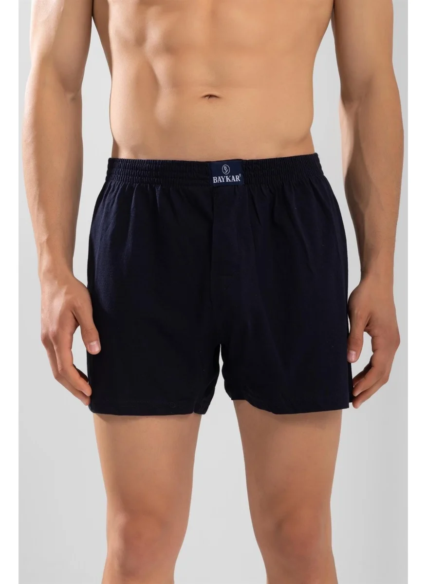 Baykar Men's Cotton Plain Boxer 1119 Navy Blue