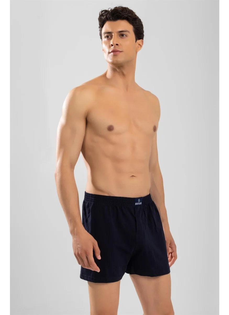 Baykar Men's Cotton Plain Boxer 1119 Navy Blue