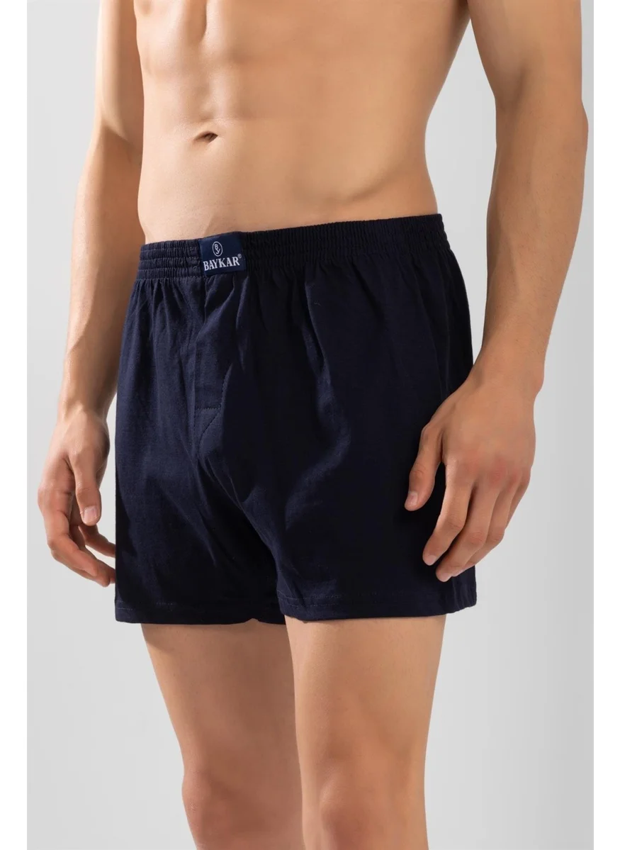 Baykar Men's Cotton Plain Boxer 1119 Navy Blue
