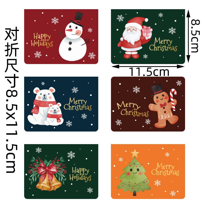 New 3D Christmas Greeting Card Gift Box Mini Creative Cartoon Children'S Thank You Blessing Small Card - Image 1