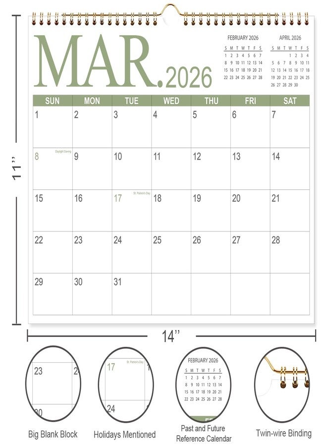 تقويم حائط شهري 2025-2026، من يونيو 2025 إلى ديسمبر 2026، مقاس 14.5 × 11.5 بوصة، مُعلّم بعلامات العطلات، ورق فاخر للتنظيم. - Image 2