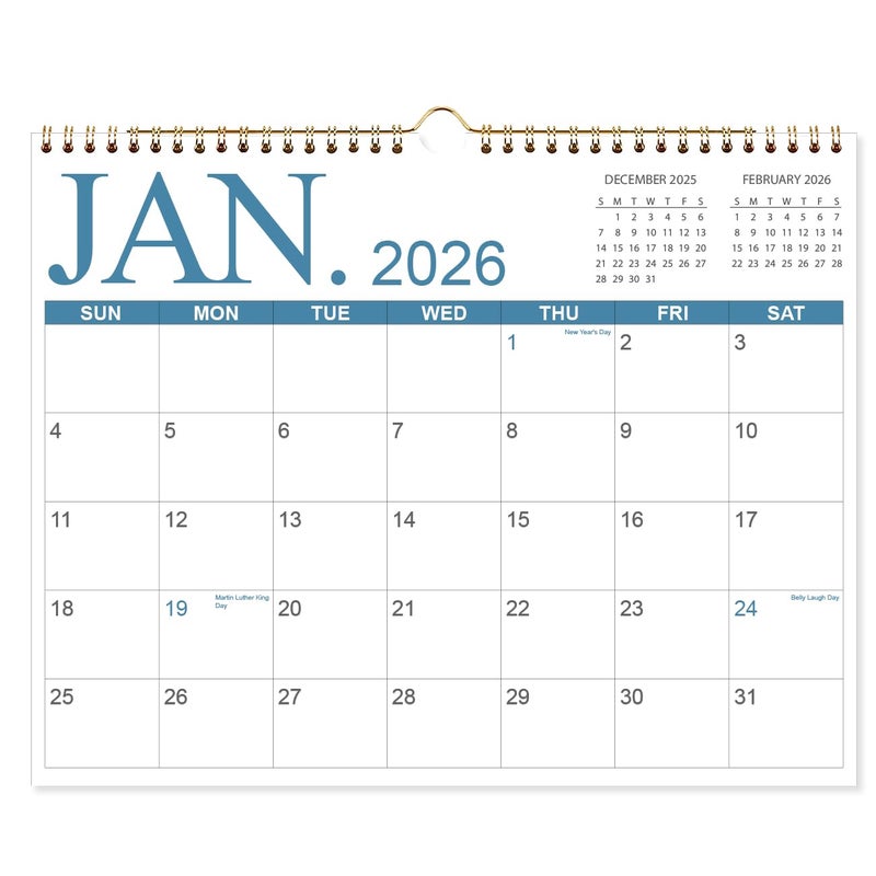 تقويم حائط شهري 2025-2026، من يونيو 2025 إلى ديسمبر 2026، مقاس 14.5 × 11.5 بوصة، مُعلّم بعلامات العطلات، ورق فاخر للتنظيم. - Image 1