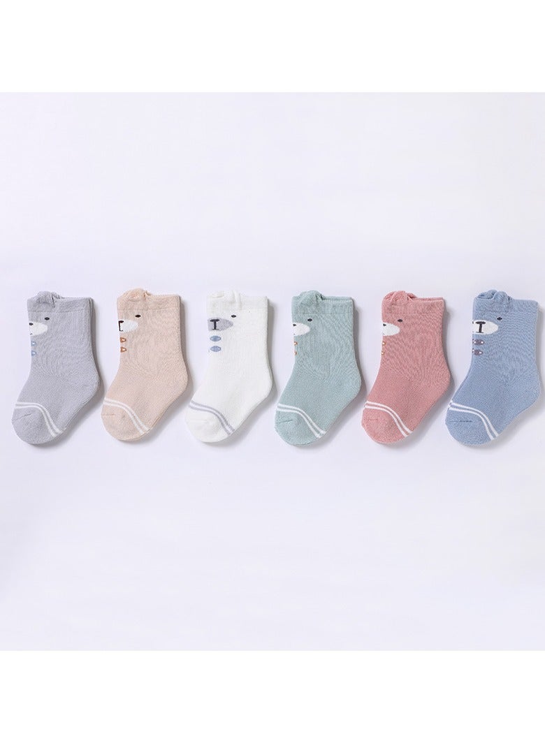 6 Pairs Of Thickened Warm Terry Socks For Infants And Young Children - Image 1