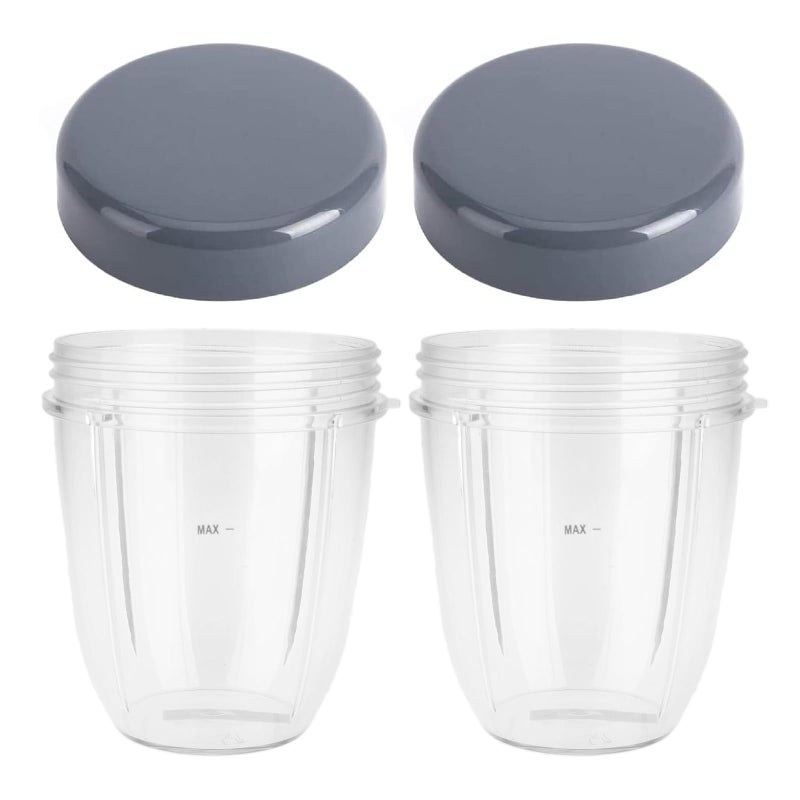DRELD Blender Cups Replacement for Nutribullet Blender 18OZ Cup with Lid, Compatible with Nutribullet 600W 900W Blender Juicer (2Pack) - Image 1