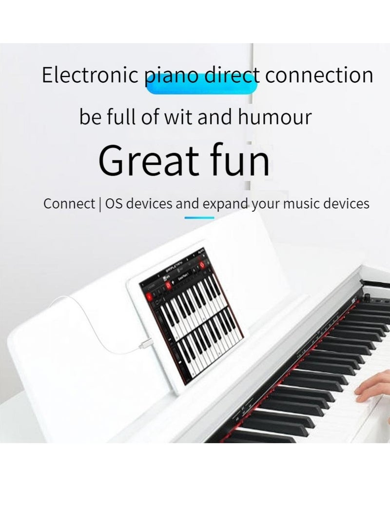كابل طابعة 2 في 1 Micro USB/Type-C، كابل MIDI للبيانو الكهربائي من Android Type-C، كابل طابعة (أسود) - Image 4