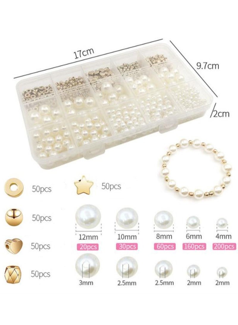 15 Grid 720 Piece Pearl Set With Five Pointed Star Spacing Bead Accessories DIY Beaded Bracelet Earring Necklace Set - Image 3
