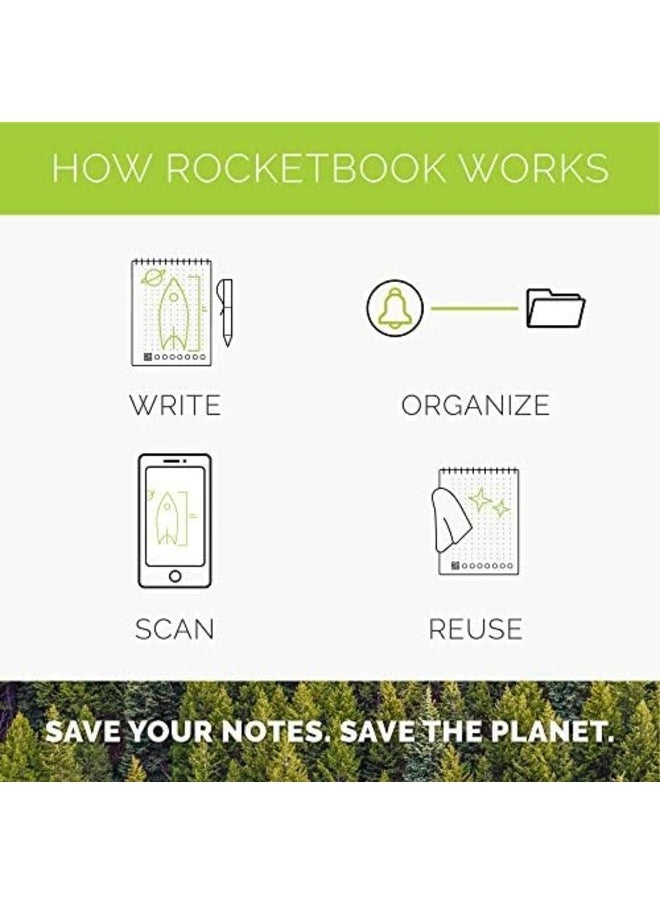 Rocketbook - Rocketbook Orbit Legal Pad Executive – Reusable Smart Notepad with Lined/Dot-Grid Pages, Pilot FriXion Pen, and Microfiber Cloth – Eco-Friendly, Cloud-Connected, Executive Size (6.75" x 10.71") - Image 1