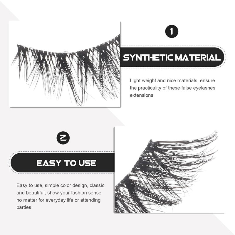 5 Pairs Fox Eye False Eyelash Strips Bulk Lashes Natural Wispy Lash Set for Daily Makeup and Stage Use - Image 3