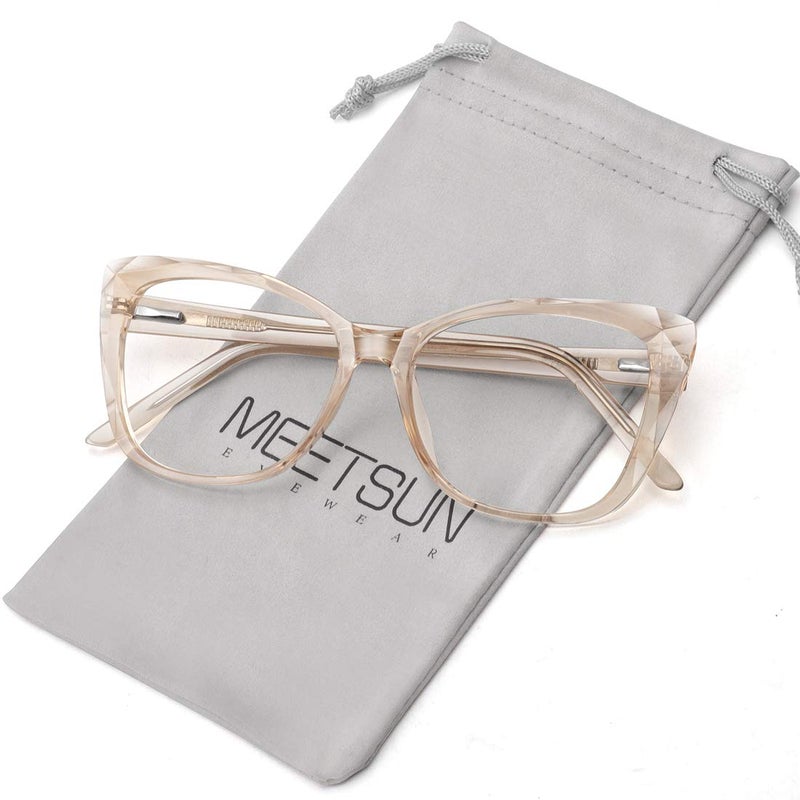 MEETSUN Blue Light Blocking Glasses for Women Anti Eyestrain Filter Blue Ray Computer Game GlasseUVReduce Glare Lens Brown Frame