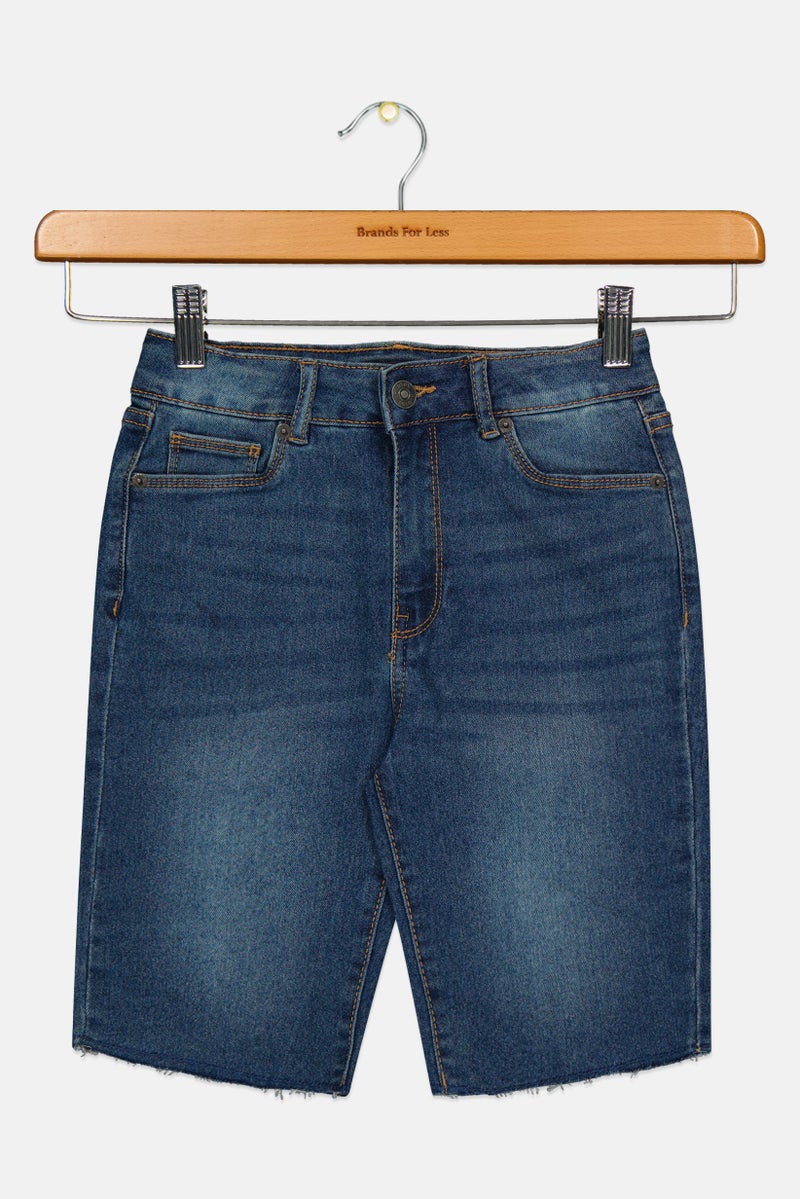 Hudson Kids Boy Washed Denim Shorts, Blue - Image 2
