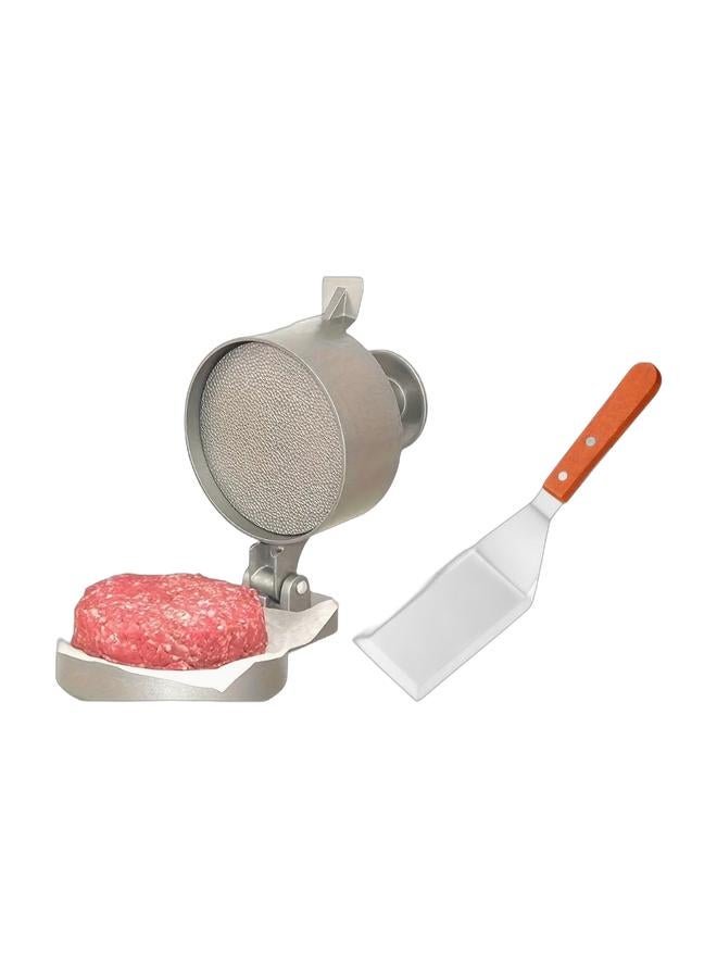 Heavy-Duty Burger Press & Stainless Steel Spatula Set – Adjustable Patty Press with Beveled Edge Turner for Burgers, Pancakes & BBQ - Image 1