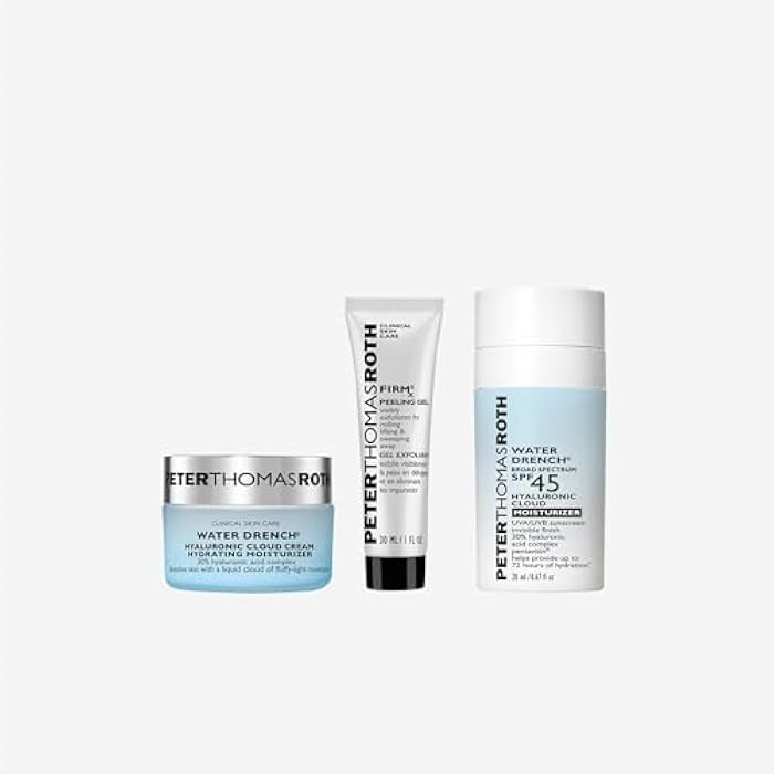 Peter Thomas Roth | Travel-Size FIRMx® Peeling Gel, Water Drench® Hyaluronic Cloud Cream Hydrating Moisturizer, Water Drench® Broad Spectrum SPF 45 Hyaluronic Cloud Moisturizer - Image 1