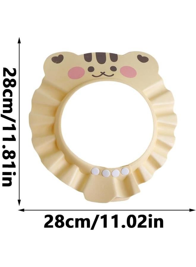 Cappello da bagno per bambini, cappello da bagno impermeabile con animali dei cartoni animati, prodotti di sicurezza per il bagno dei bambini, tappi morbidi regolabili per lavare i capelli per - Image 5