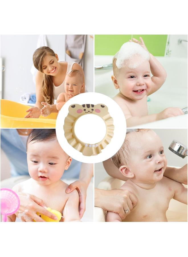 Cappello da bagno per bambini, cappello da bagno impermeabile con animali dei cartoni animati, prodotti di sicurezza per il bagno dei bambini, tappi morbidi regolabili per lavare i capelli per - Image 4