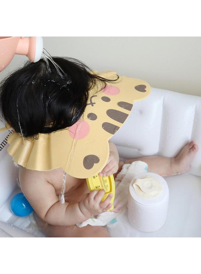 HPMY Cappello da bagno per bambini, cappello da bagno impermeabile con animali dei cartoni animati, prodotti di sicurezza per il bagno dei bambini, tappi morbidi regolabili per lavare i capelli per - Image 5