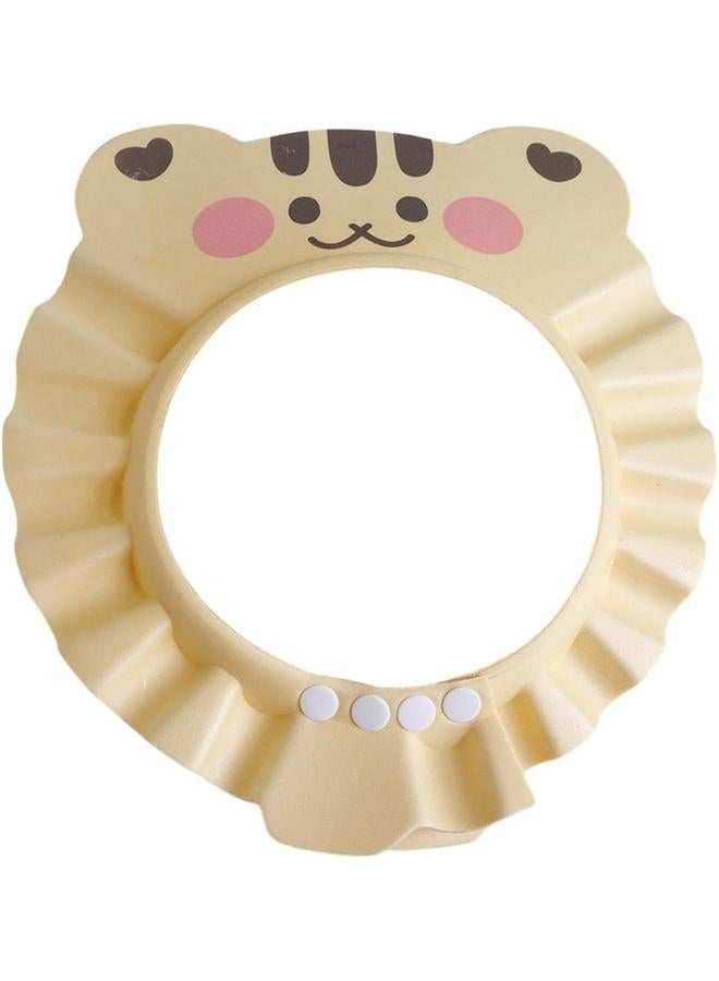 HPMY Cappello da bagno per bambini, cappello da bagno impermeabile con animali dei cartoni animati, prodotti di sicurezza per il bagno dei bambini, tappi morbidi regolabili per lavare i capelli per - Image 3