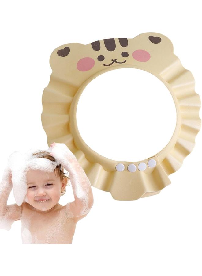 HPMY Cappello da bagno per bambini, cappello da bagno impermeabile con animali dei cartoni animati, prodotti di sicurezza per il bagno dei bambini, tappi morbidi regolabili per lavare i capelli per - Image 2