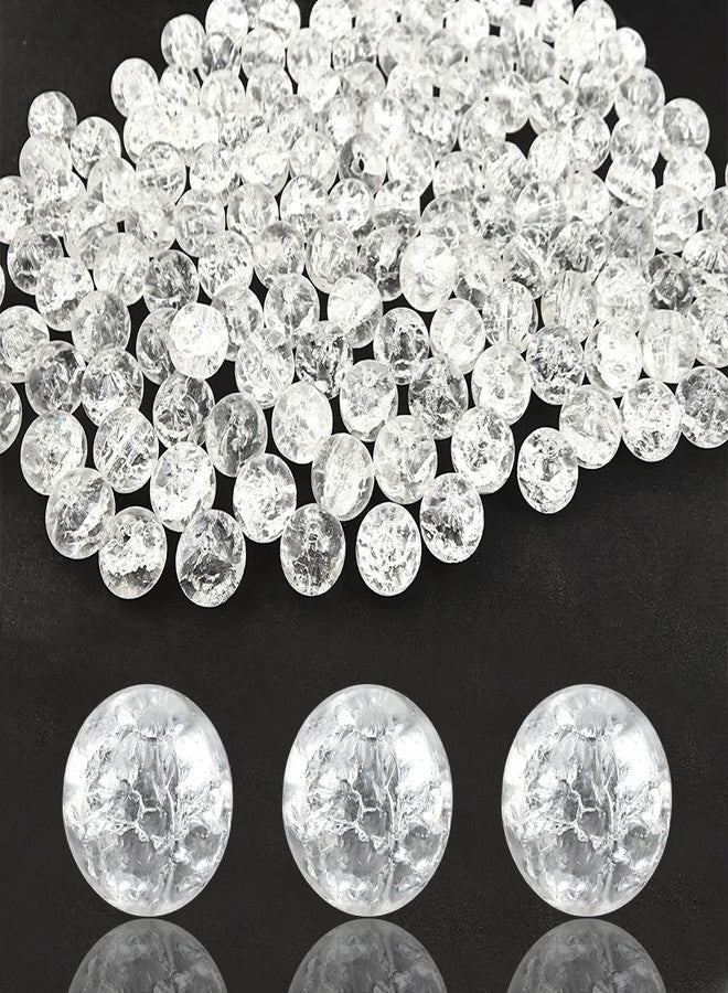 بامير تونج بامير تونغ، 400 قطعة، 8 مم، خرز زجاجي دائري للأساور، خرز ناعم فضفاض، مناسب للقلائد والأقراط وصناعة المجوهرات والحرف اليدوية (أبيض متشقق) - Image 1