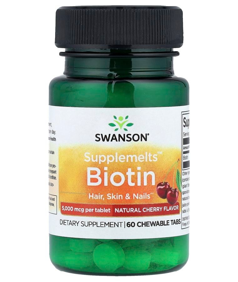 Supplemelts™ Biotin Natural Cherry 5000 mcg 60 Chewable Tabs