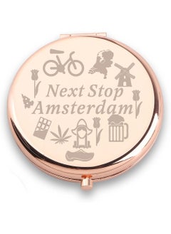 WUSUANED WUSUANED Amsterdam Travel Inspired Makeup Mirror Next Stop Amsterdam Mirror Netherlands Tour Gift Amsterdam Lover Gift (Amsterdam Travel Mirror) 