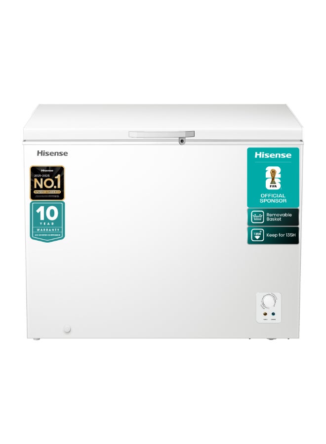 Hisense 330L Gross Capacity/240L Net Capacity Chest Freezer with inner glass door,LED Lighting,Mechanical Temperature control 0.07 kW FC-33DT4SAW2 White - Image 1