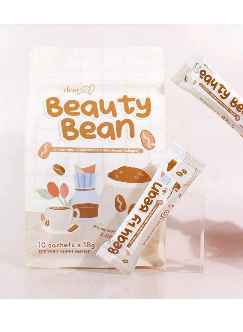 Dear Face Beauty Bean Protein Drink – Skin & Health Boosting Supplement (22g/18g Sachets, 10 Pack)