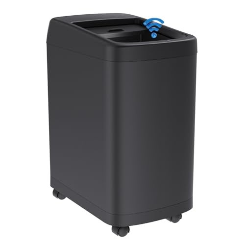 ELLO&ALLO Garbage Can Motion Sensor Trash Can 13 Gallon for Kitchen with Roll Up Lid, Automatic Touch Free High-Capacity with Wheels Black Waste Bin - Image 1