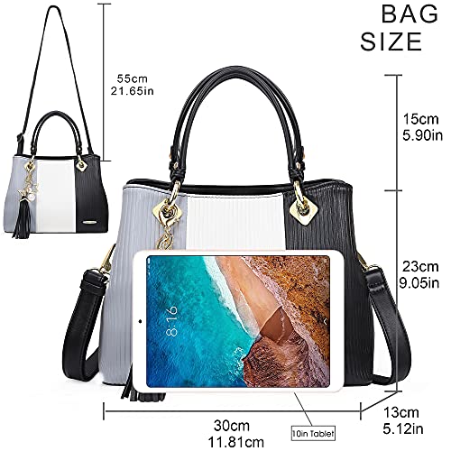 Pomelo Best Purses and Handbags for Women with Multiple Pockets, Leather Top Handle Satchel Fashion Tote Shoulder Bags for Ladies, Spring Pretty Color Combination - Image 5