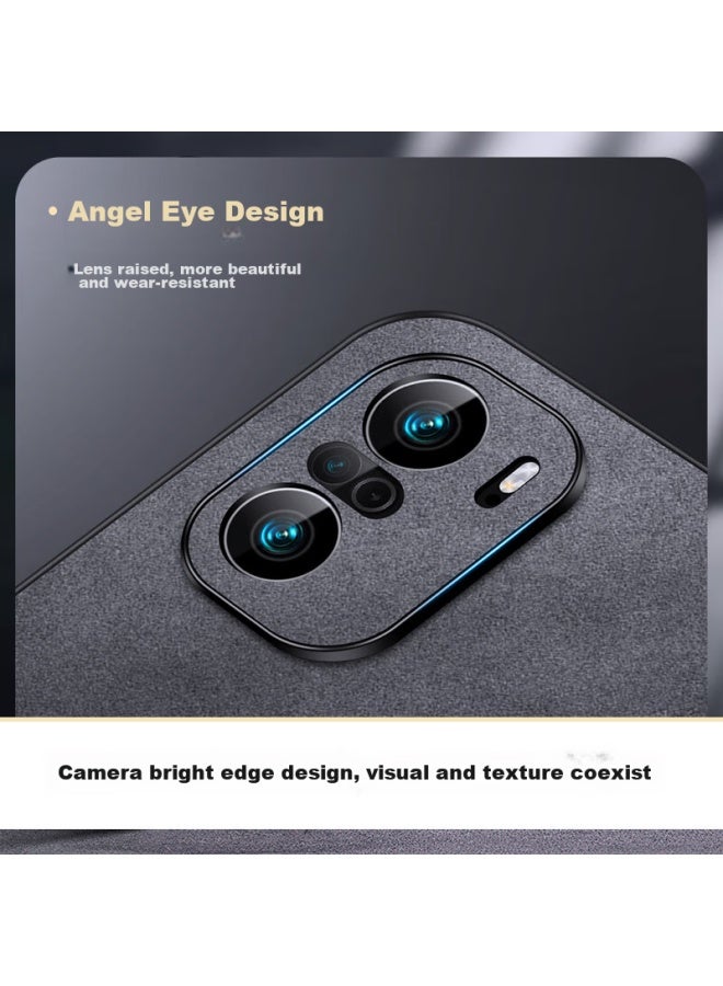 Shangsu, Suitable For Redmi K40 Phone Case, Redmi K40pro Protective Cover, Shockproof, Full Lens Protection, Soft Shell, Simple Luxury, Lambskin Silicone Outer Case, For Women And Men, Leather Case, Black - Image 2