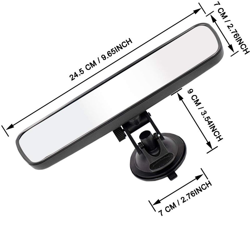 LECAMEBOR Rear View Mirror,LECAMEBOR Universal Thickened Anti-glare HD Car Interior Rear View Mirror-(With Adjustable Suction Cup) - Image 2