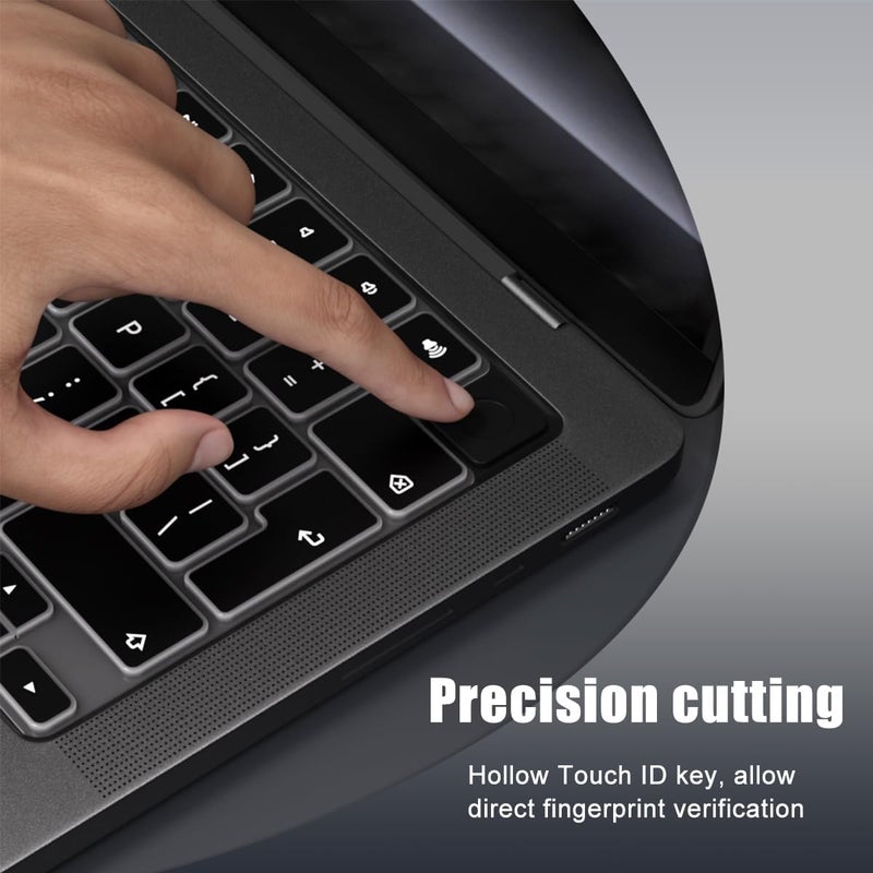 MasiBloom غطاء لوحة المفاتيح لجهاز MacBook مقاس 14 و16 بوصة مع شريحة M4 M3 M2 M1 Pro/Max موديلات 2024-2021 A3112 A3185 A3401 A3186 A3403 تخطيط المملكة المتحدة/الاتحاد الأوروبي ملحقات حماية (سيليكون إنجليزي) - Image 3