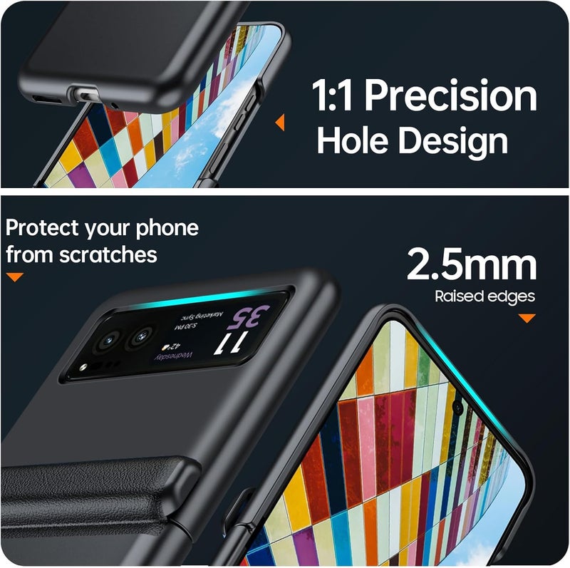 Excefore Case For Motorola Moto Razr 2023, Ultra Thin Matte Pc Shockproof Phone Cover Smartphone Case, Full Body Cover & Magnetic Hinge Protectio, Case For Moto Razr 2023, Moto Razr40, Black - Image 5