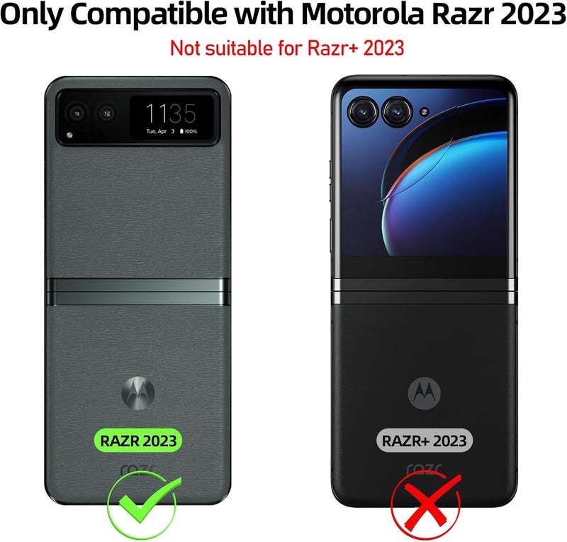 Excefore Case For Motorola Moto Razr 2023, Ultra Thin Matte Pc Shockproof Phone Cover Smartphone Case, Full Body Cover & Magnetic Hinge Protectio, Case For Moto Razr 2023, Moto Razr40, Black - Image 2