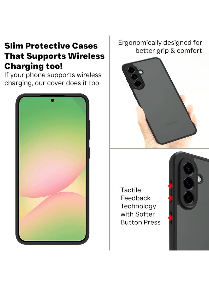 جراب حمايه اسود مط غير لامع ومقاوم للصدمات متوافق مع Samsung Galaxy M55 (أسود ) - Image 5