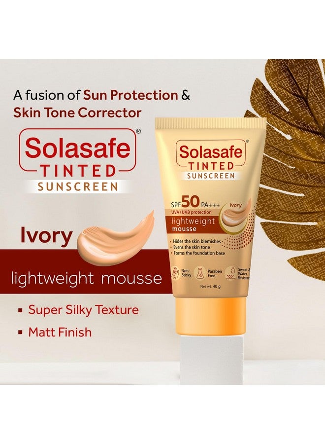 Solasafe واقٍ من الشمس سولاساف تينتد آيفوري SPF 50 | حماية واسعة النطاق | تركيبة خفيفة الوزن | مناسبة لجميع أنواع البشرة - Image 2