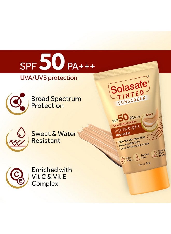 Solasafe واقٍ من الشمس سولاساف تينتد آيفوري SPF 50 | حماية واسعة النطاق | تركيبة خفيفة الوزن | مناسبة لجميع أنواع البشرة - Image 3